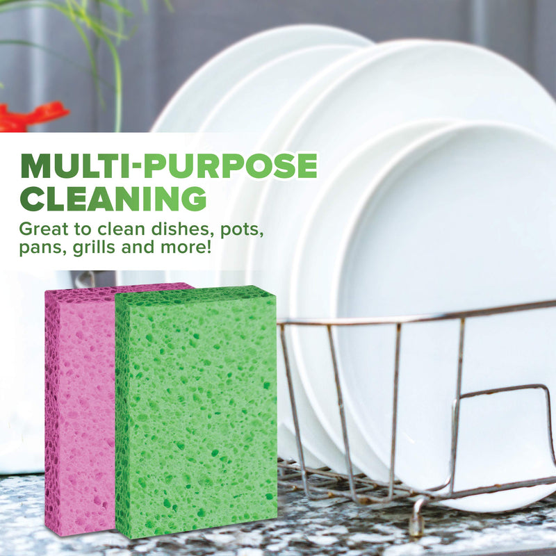 Cleaning Scrub Sponge by SCRUBIT - Kitchen Dish Sponges for Dishes, Pots Pans & More - 24 Pack - Colors May Vary-
