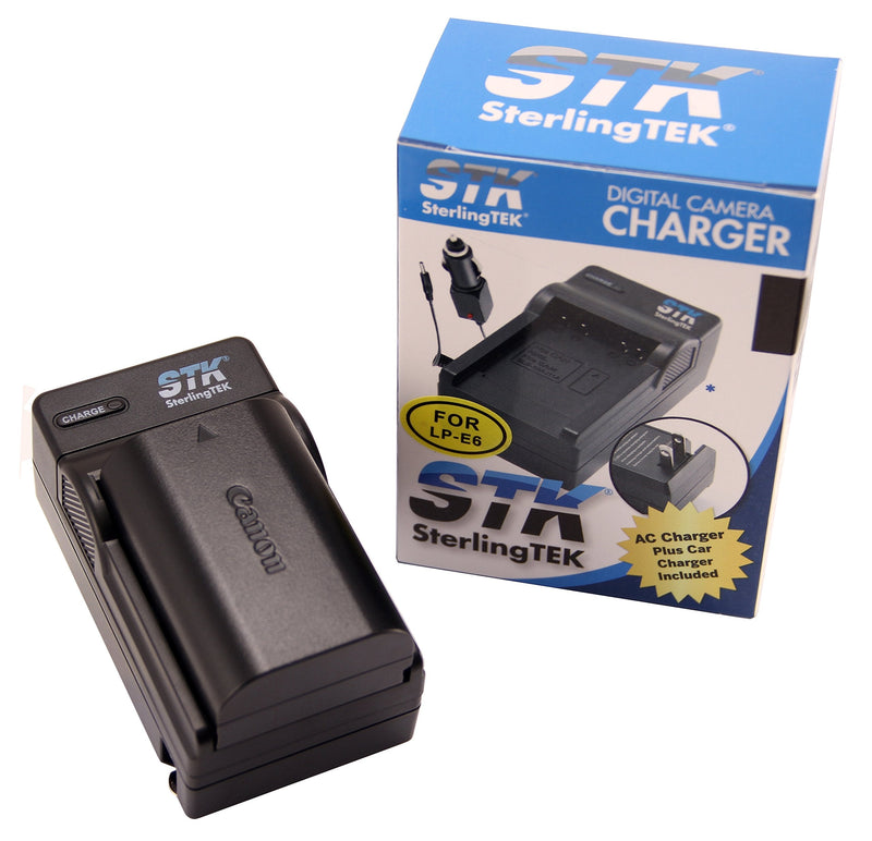 STK LP-E6 Charger for Canon EOS 5D Mark II III and IV, 70D, 5Ds, 6D, 5Ds, 80D, 7D and 7D Mark II, 60D Cameras, LP-E6 Battery, LC-E6 Charger