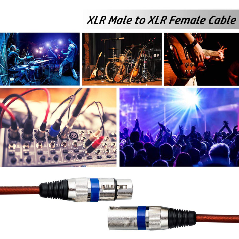 [AUSTRALIA] - Dekomusic 2Pcs 10 Feet Microphone Cable, Pair Mic Cable/XLR to XLR Cable, 10 Ft XLR Male to XLR Female Cable, 3 PIN Premium Balanced Patch Snake Cords 