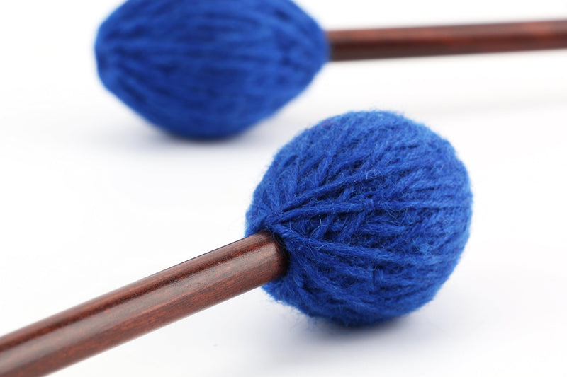 Foraineam Basics Series Medium Keyboard Marimba Mallets With Maple Handle and Blue Yarn Head