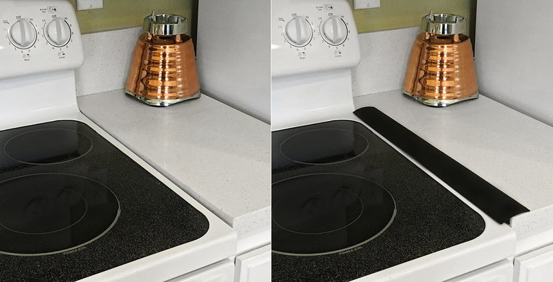 Silicone Home & Stove Counter Gap Covers - Black (Set of 2)