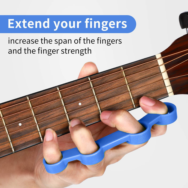 2 Pieces Finger Expander Multifunctional Finger Trainers Plastic Finger Expansion, Portable Musical Instrument Accessories for Guitar Bass Ukulele Piano Saxophone Beginner