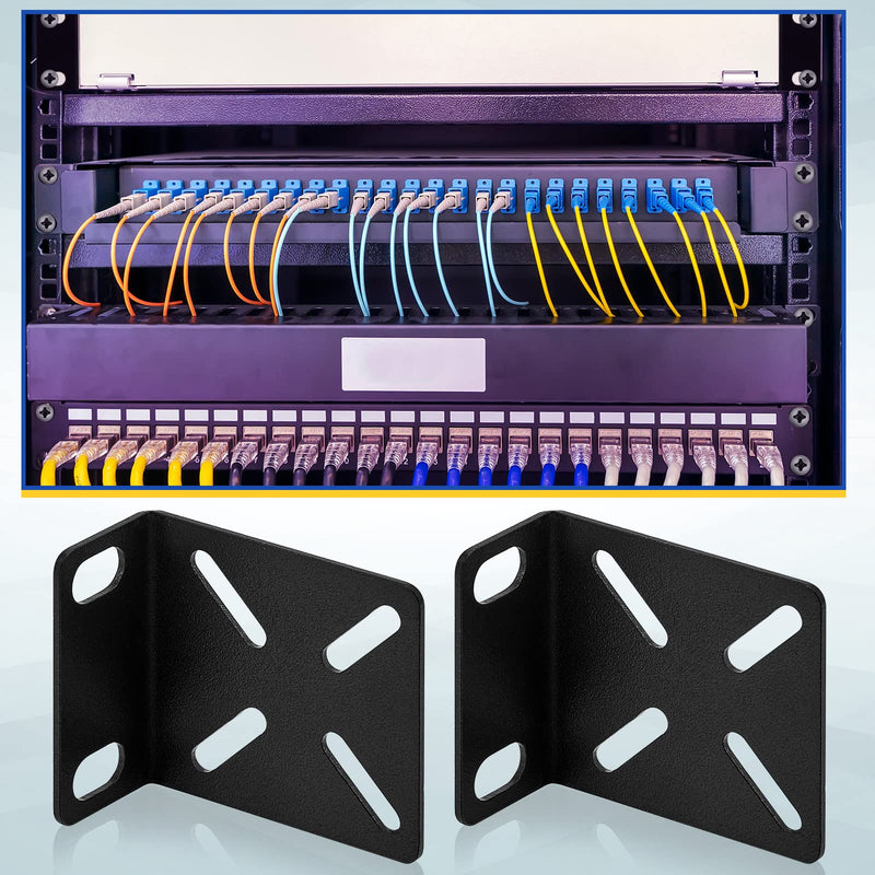 Pelopy Rack Mount Kit Compatible with 17.3 Inch Wide Switches, Adjustable Rack Ears Universal Rack Mount Brackets Compatible with Netgear/Buffalo Tech/Dell/D-Link/Linksys/TRENDnet Products