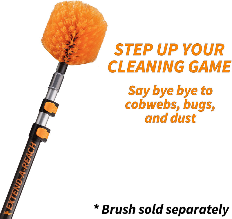 Cobweb Duster Head Brush // Spider Web Brush for Outdoor & Indoor Web Cleaning // Twist-On Corner Duster Fits Standard Acme Threaded Extension Poles // Best Cobweb Brush Head (Pole Sold Separately)