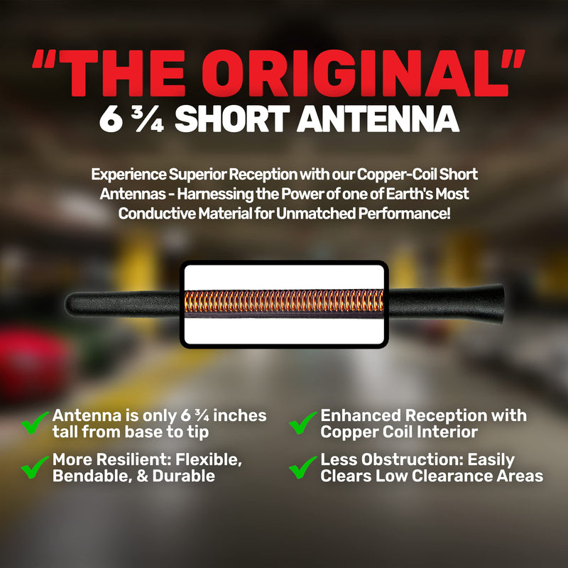 [AUSTRALIA] - Votex - A081VOTEX-1 The Original 6 3/4 Inch - Car Wash Proof Short EPDM Rubber Antenna - Powerful Internal Copper Coil/Premium Reception 
