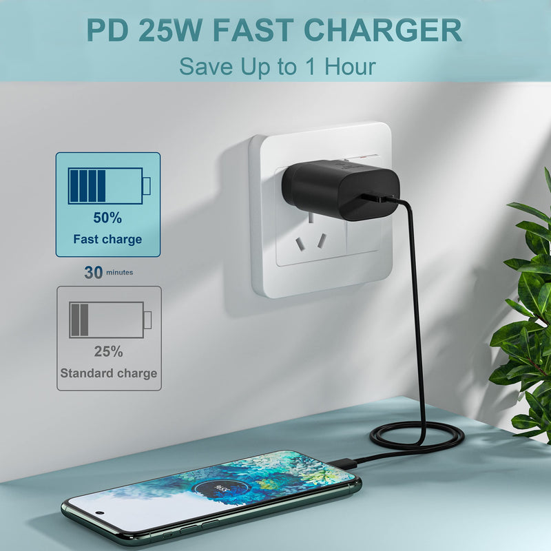 Type C Charger 25W USB C Wall Charger for Samsung Galaxy S21/S20/Note 20/Note 10/S21 Ultra/S21 Plus/S20 Ultra/S20 Plus/Note 20 Ultra/Note 10 Plus 5G,Super Fast Charger with 5ft Type C to Type C Cable