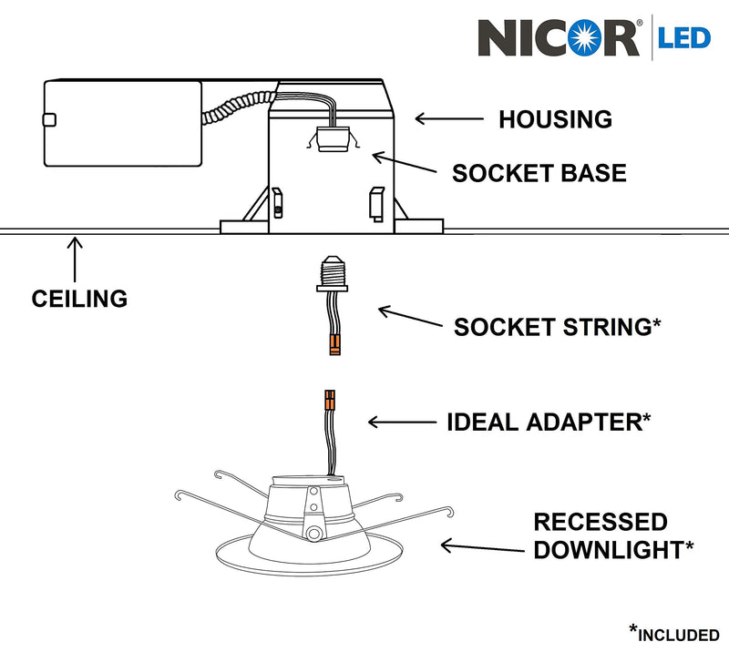 NICOR Lighting DLR565081202KWH LED Downlights, White 2700 Kelvin