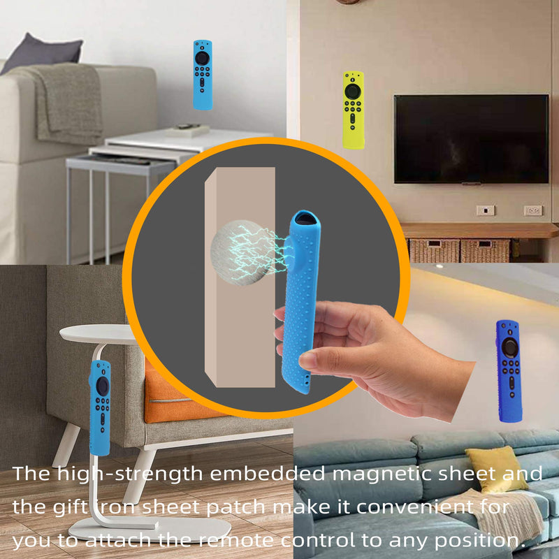 Firstick Remote Cover F Stick TV firesticksticktv Remote Control Silicone Cover TV Remote Cover 4k Remote Cover Magnetic Silicone Remote Control Case (Midnight Blue) Midnight Blue