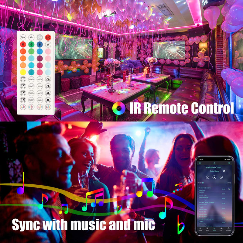 [AUSTRALIA] - LED Strip Lights, Waterproof RGB Light Strip Kits, 5050LEDs Color Changing Full Kit,with 44 Keys IR Remote Controller and 12V Apply Power Supply for Room, Bedroom, Kitchen, Holiday, Party (5m) 5m 