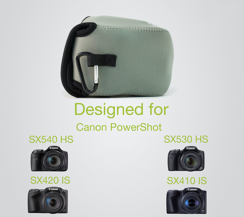 [AUSTRALIA] - MegaGear Ultra Light Neoprene Camera Case Compatible with Canon PowerShot SX420 is, SX540 HS, SX410 is, SX530 HS Grey 