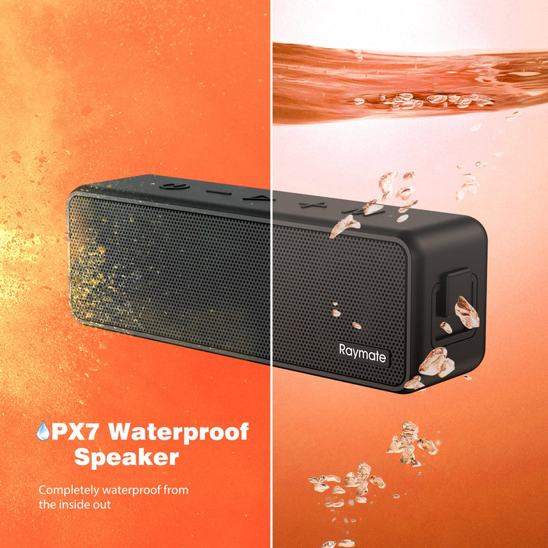 [AUSTRALIA] - Raymate Bluetooth Speakers, 20W IPX7 Waterproof Speaker Wireless Bluetooth-V5.0, HiFi Stereo Sound, 1000mins Playtime, Portable Speaker for Home, Outdoor, Party 1PCS-Black 