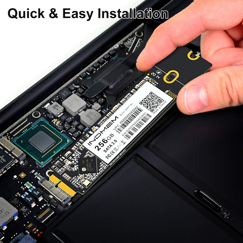 SATA SSD 256GB 3D TLC Flash Drive Disk Replacement for MacBook Air Mid 2012 A1465 (EMC 2558), A1466 (EMC 2559)