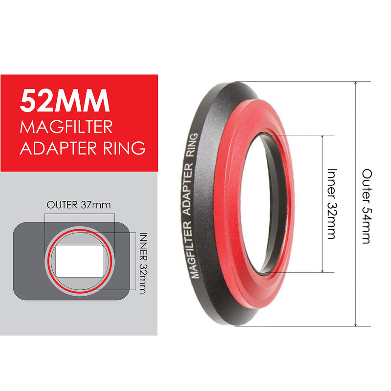 MagFilter 52mm Threaded Adapter Ring with Carrier Bag for Sony RX100 IV, V, VI, VII, Canon G5X Mark I II G7X Mark I II III G9X, Nikon, and Panasonic