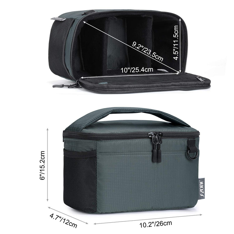 S-ZONE Water Resistant Camera Insert Bag with Sleeve Camera Case Upgraded Version 2.0 ArmyGreen