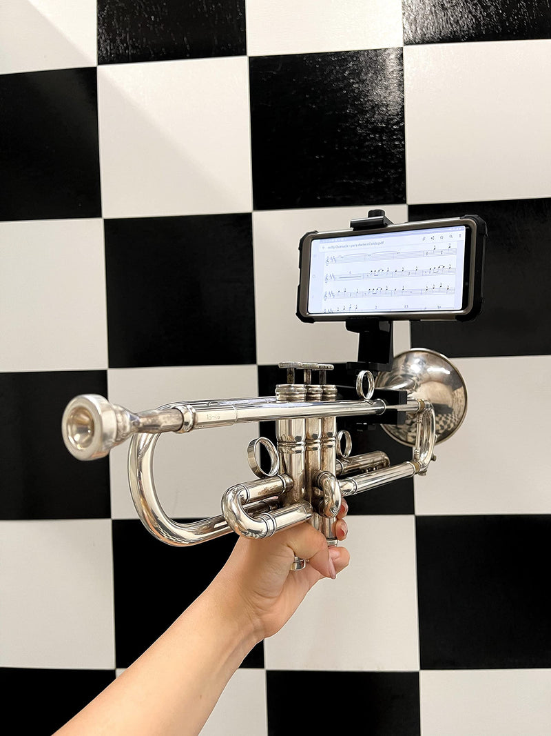 GripOPhone Trumpet Lyre - Securely Mount Your Phone to Your Horn, Easily Read Music from PDF, Take videos while playing, Made in USA!!