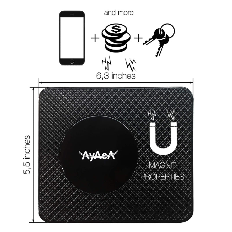 AyAsA Anti Slip Mat, Sticky, Non Slip Pads Sticky Pads / Dash Cell Phone Mount / Sticky Mat and Anti Slip Pad / Dashboard Pad / Non Slip pad for car / Car Dash Accessories - Sticky Gel Pads Dashboard