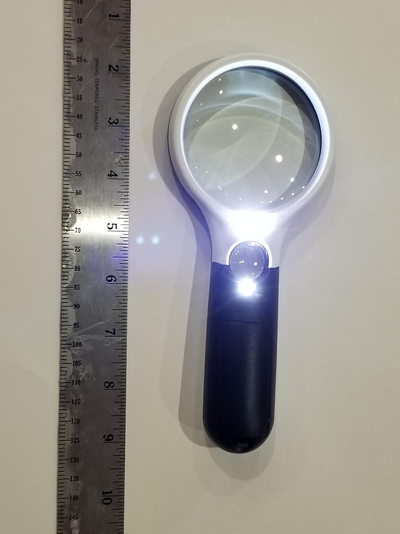 LED Magnifying Glass 10X 20X. Best Magnifier with Lights for Seniors, Maps, Electronics, Hobbies. Easily Read at Night.