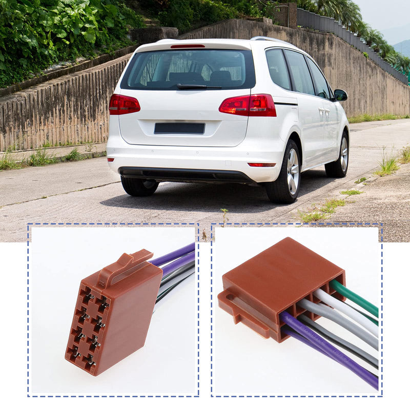 2 Set 16 Pin to ISO Adapter Cable Socket Car Stereo Radio CD Player Receiver Replacement Wire Harness Cable Compatible with VW Peugeot Citroen 308 Sega RD9