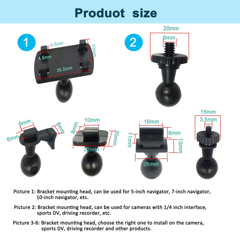 Hundyer Video Recorder Mount Holder for Car DVR Dash Cam Glass Suction Cup Action Camera Sport Cam Tripod Mount for Holder Stand Bracket for gopro hero8 7 6 5 yi2 Accessories