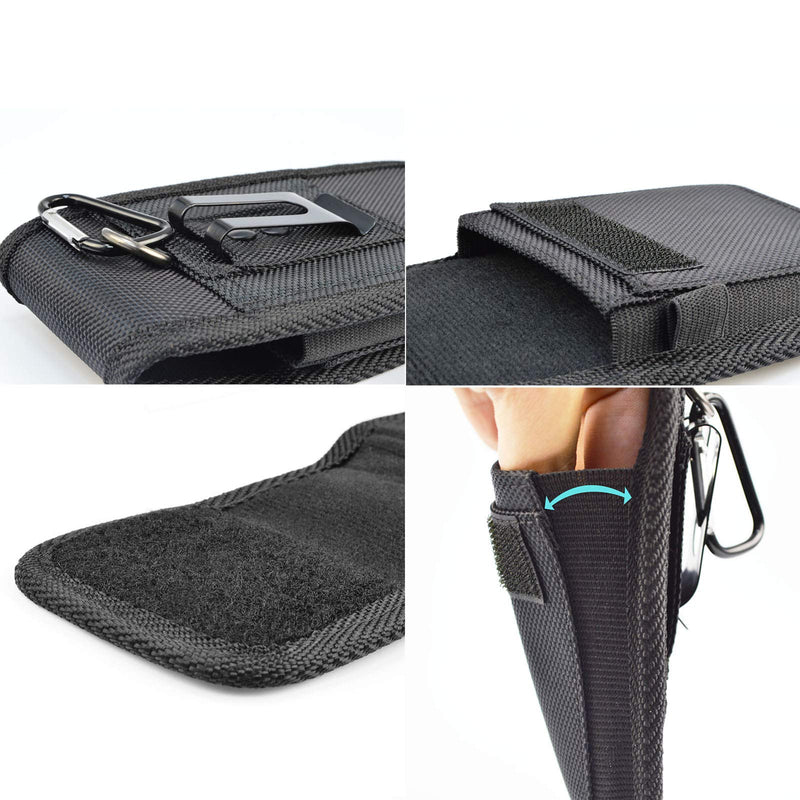 Njjex Cell Phone Holster for iPhone 12 Pro Max 11 XS XR 7 8+ Samsung Galaxy S21 Ultra S20 Plus S10 S9 Note 20 10+ A01 A11 A21 A51 A71 A02S A12 A32 A42 A52 Belt Clip Holster Phone Pouch Carrying Holder Black