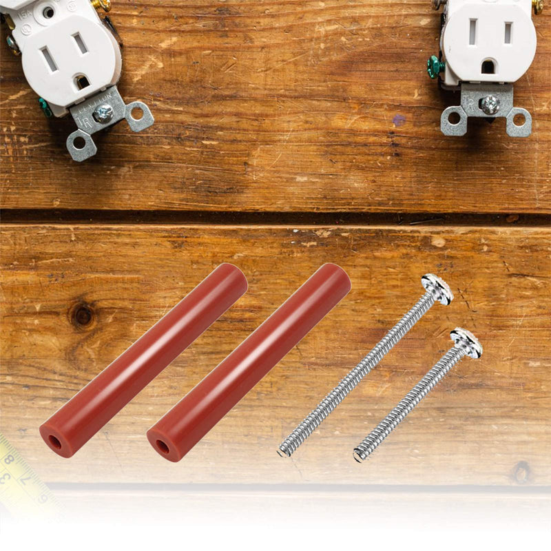 Outlet Spacers, ECUDIS 50 Pcs Electrical Outlet Extender Kits Include 25 Pcs 2.7 Inch Switch and 20 Pcs 1-1/2 Inch & 5 pcs 2 Inch 6-32 Thread Flat Head Mounting Extra Long Electrical Outlet Screws