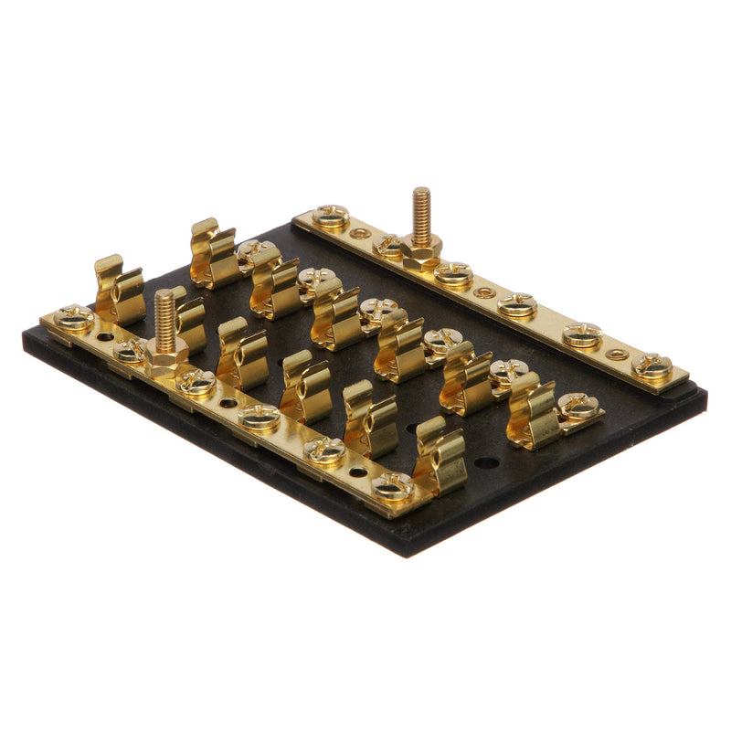 Seachoice 6-Gang Fuse and Terminal Block, Brass Clips and Contacts, SFE 20 Amp of 3AG Fuse