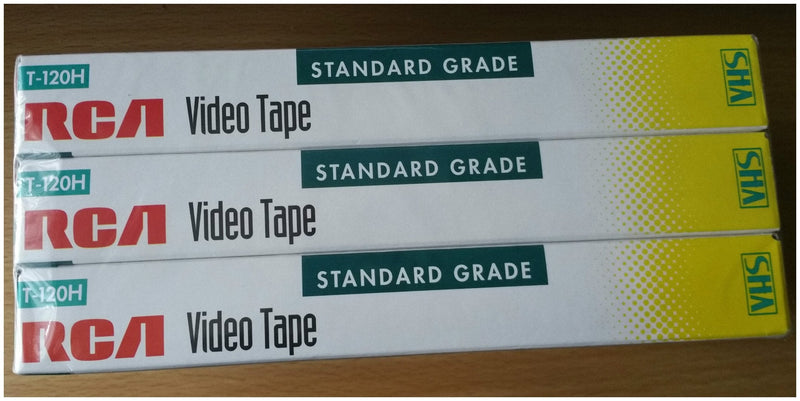 RCA T-120H VHS Video Cassette 120-Minutes (3-Pack) Blank Tapes Standard Grade by RCA