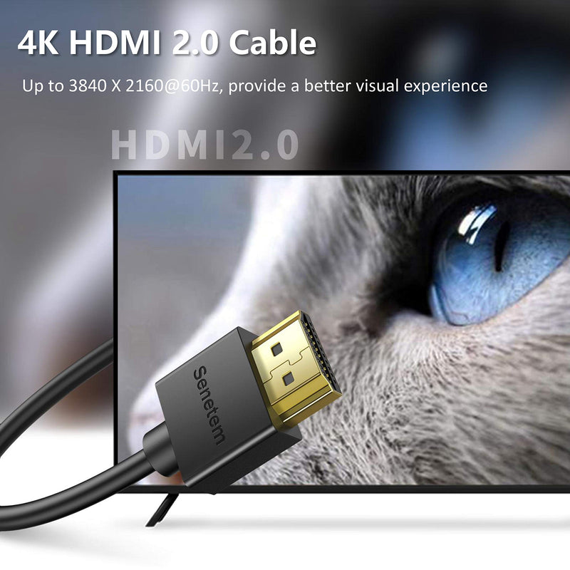 4K HDMI Cable 6.6 ft High Speed (4K@60Hz, 18Gbps), HDMI 2.0 Cord, Thin HDMI Cable, Low-Profile Gold-Plated Connectors - 4K, 2K, HDR, ARC, 3D, for Gaming Monitor, TV, X-Box, PS5/4/3 (6.6 Feet, Slim) 6.6 Feet