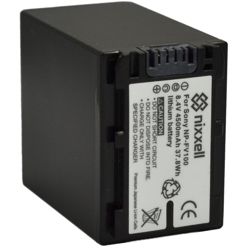 Nixxell Battery for Sony NP-FV100 FDR-AX53 FDR-AX100 HDR-CX455/B HDR-CX675/B HDR-CX330 HDR-CX900 HDR-PJ340 HDR-PJ540 HDR-PJ670/B HDR-PJ810 FDR-AX33/B FDR-AX100 PJ200 PJ230 Handycam Camcorder +More Single Battery