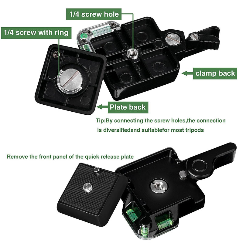 [AUSTRALIA] - Konsait Camera Camcorder Tripod Monopod Ball Head QR-40 Quick Release Plate Clamp Adapter with Plate Double Insurance Button for DSLR Camera Tripod Ball Head 