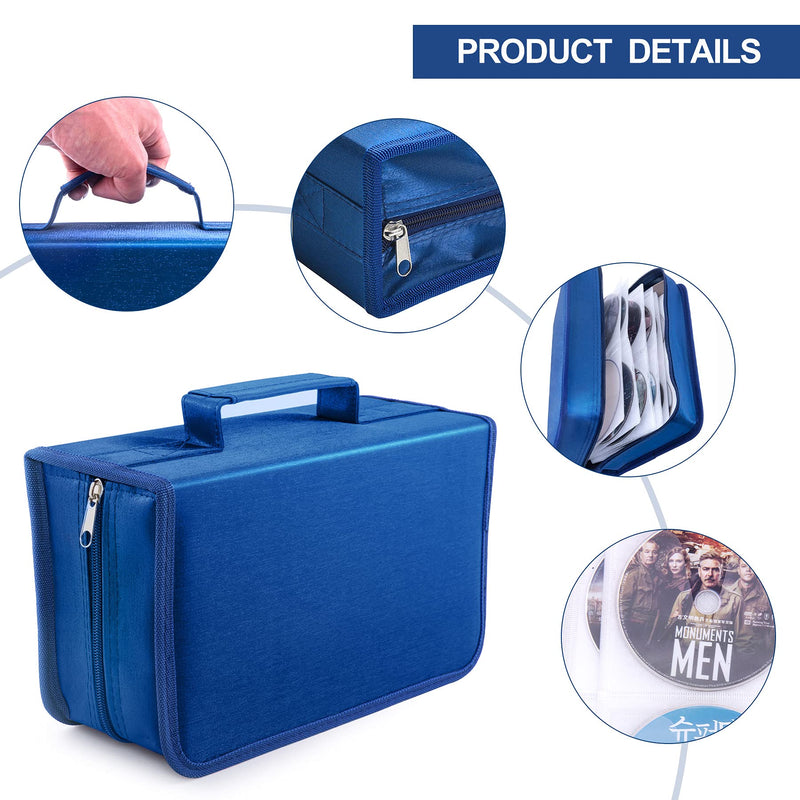 [AUSTRALIA] - Bivisen CD/DVD Case Holder, 128 Capacity CD VCD Media Wallet, Storage, Holder, Booklet, Organizer (Blue) Blue 