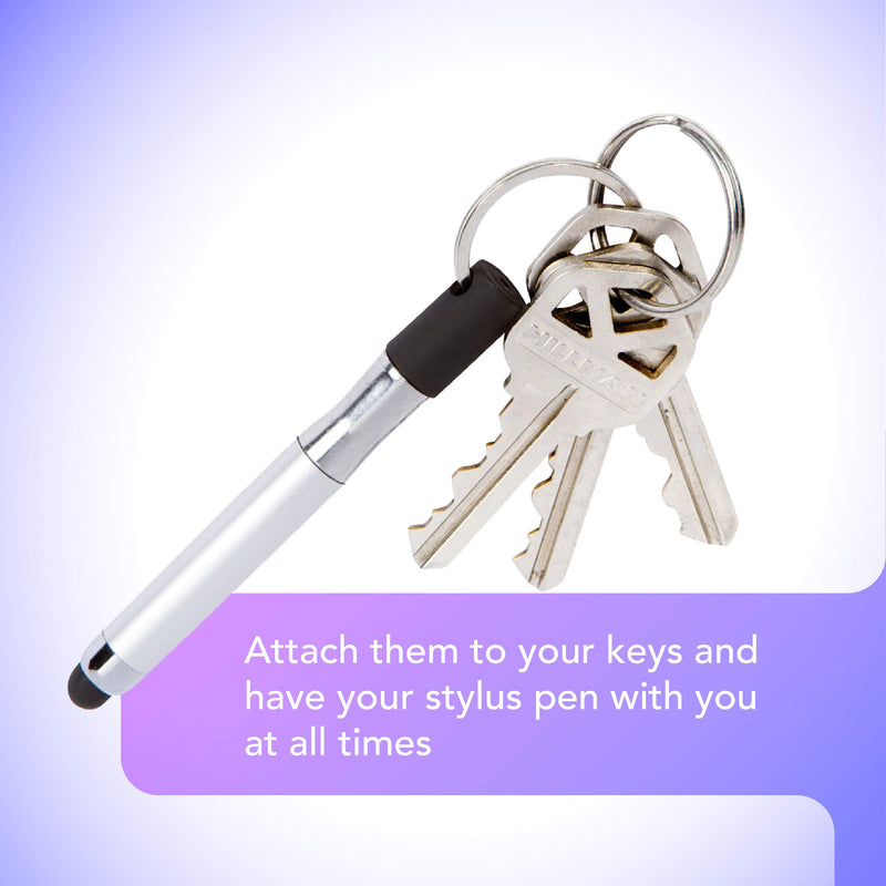 Stylus Pen Keychain (2 Pack) - No Touch, 2-in-1 Accessory - Mini Stylus Keychain Pen - 2 Pack