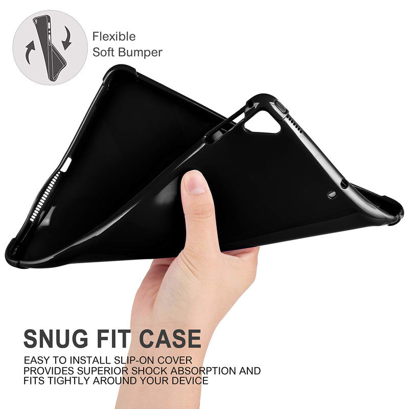 KIQ iPad 9.7 5th 6th Gen Case, TPU Skin Protection Anti Slip Lightweight Cover for Apple iPad 9.7 2017/2018 5th & 6th Generation [Black] TPU Black