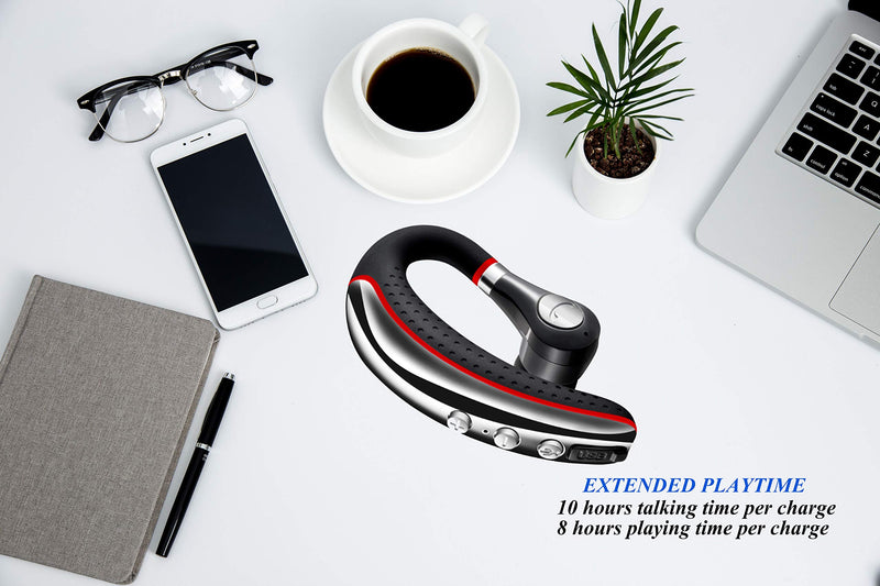 Bluetooth Headset 5.0,CANDEO High-Fidelity Audio Wireless Bluetooth Earpiece Hands Free Business Earphones with Noise Reduction mic,Compatible iPhone,Android Cell Phones Other Bluetooth-enabled Device