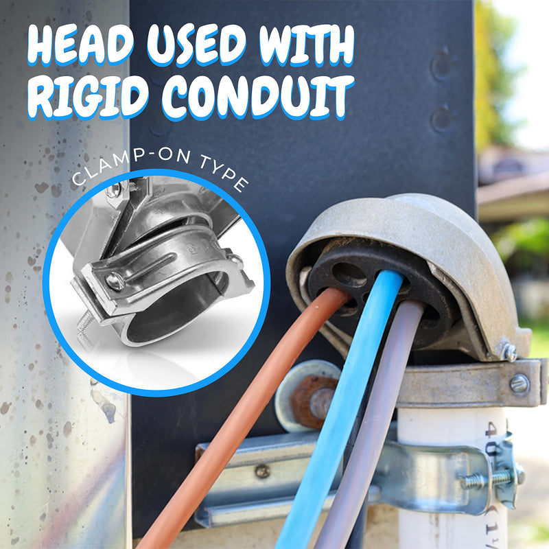[AUSTRALIA] - OhLectric OL-43381 2 Inch Service Entrance Cap - Cast Aluminum Entrance Heads - Connect Cables To A Box Or An Enclosure - Bar Type Clamp - Weather Resistant - Simple Construction And Easy Assembly 