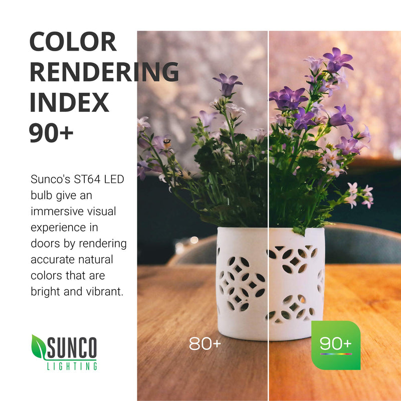 [AUSTRALIA] - Sunco Lighting 2 Pack ST64 LED Bulb, Dimmable, Waterproof, 8.5W=60W, 2700K Soft White, Vintage Edison Filament Bulb, 800 LM, E26 Base, Restaurant or String Lights - UL 