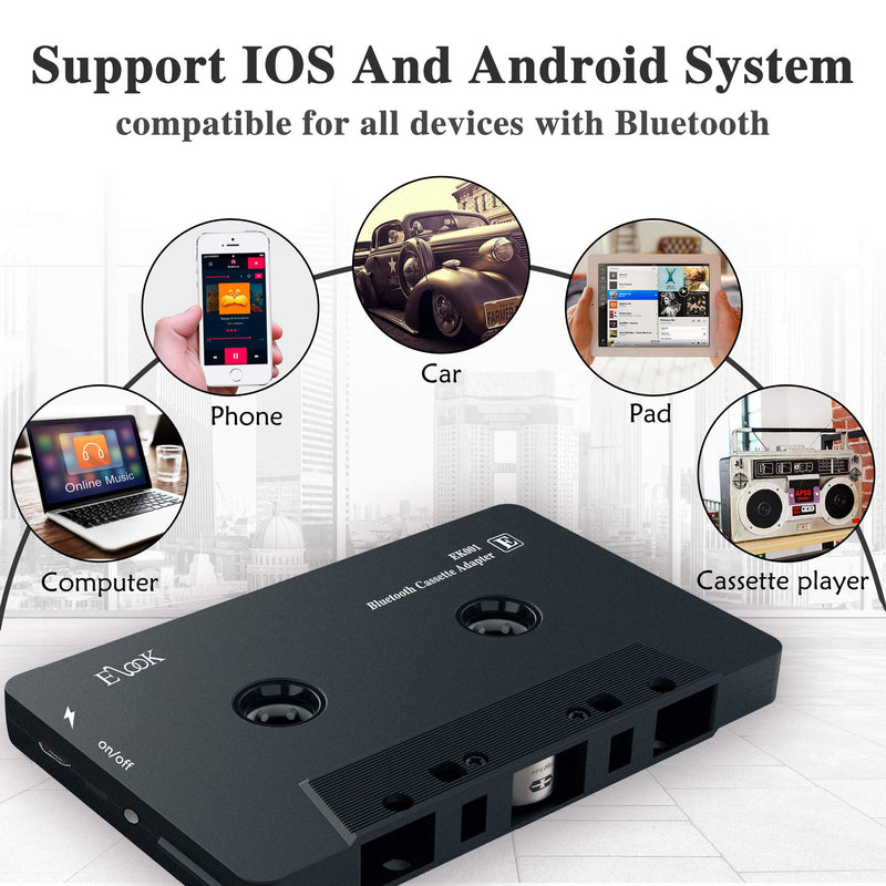 RIIMUHIR Car Audio Receiver, Bluetooth Cassette Receiver Tape Aux Adapter Player with Bluetooth 5.0