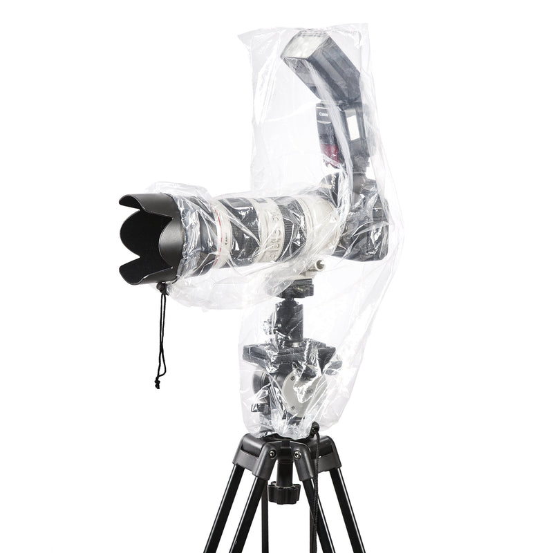 Movo (10 Pack) RC2 Clear Rain Cover for DSLR Camera, Flash, and Lens up to 18" Long