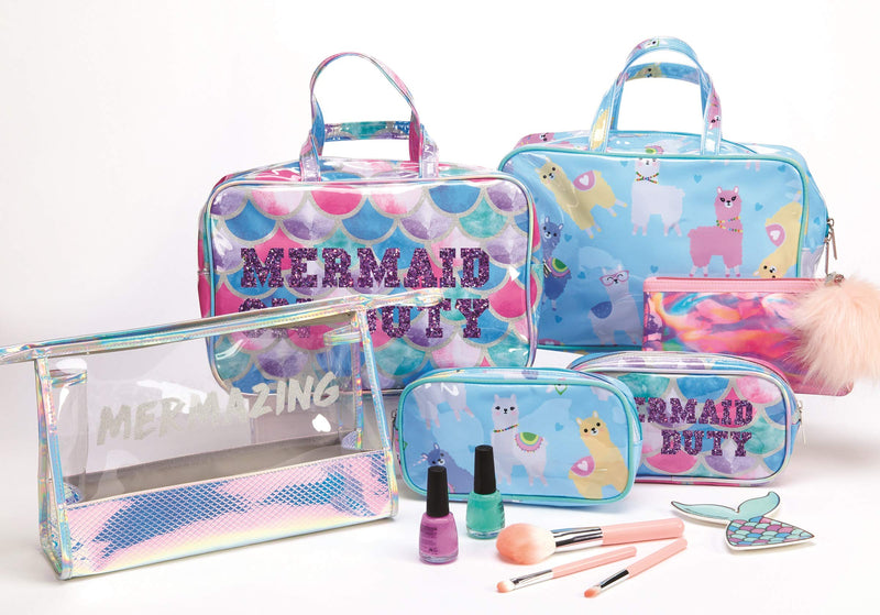 iscream 'Glama Llama' 8.5" x 4.5" Bold Print Zippered Cosmetic Bag 8.5" x 4.5" Glama Llamas
