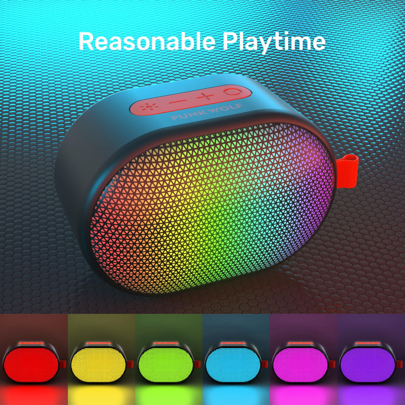 [AUSTRALIA] - ROFALL Bluetooth Speakers Portable, Wireless Speaker with RGB Lights, HD Sound, 5 Watts, Compact Size, Dual Pairing, TWS, Waterproof, Suitable for Mobile Phones, Tablets and Laptops 