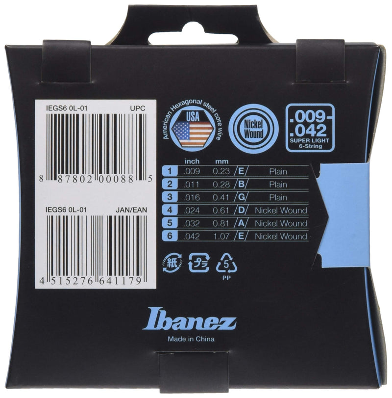 Ibanez IEGS6 Electric Guitars Strings - Super Light Gauge