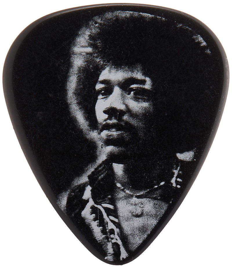 Dunlop JHPT06M Jimi Hendrix Silver Portrait Series Pick Tin, Assorted, Medium, 12 Picks/Tin