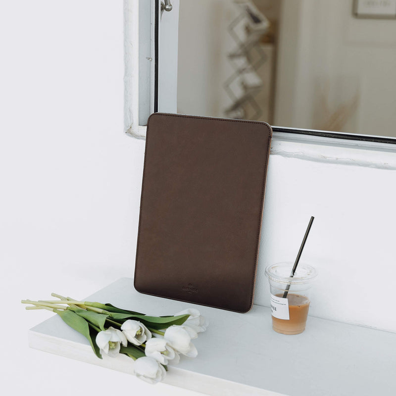 Comfyable Slim Laptop Sleeve 16 Inch Compatible for MacBook Pro 16-in 2021 M1 Pro/Max A2485, Faux Leather Protective Computer Cover 16in Case for Mac, Dark Coffee For 16" MacBook Pro 2021
