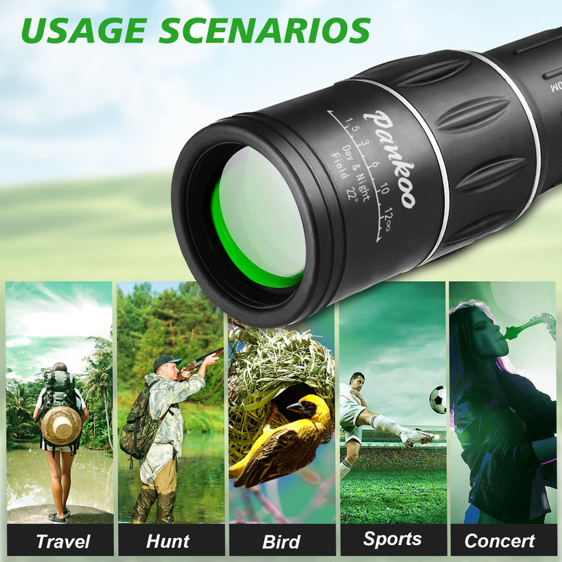 16X52 HD Monocular Telescope, 2023 High Power Compact Monoculars for Adults Kids, HD Monocular Scope for Bird Watching Hiking Concert Travelling