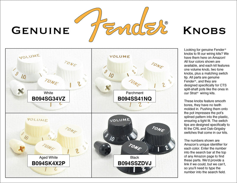 Fender Knob Set, Strat, Aged White