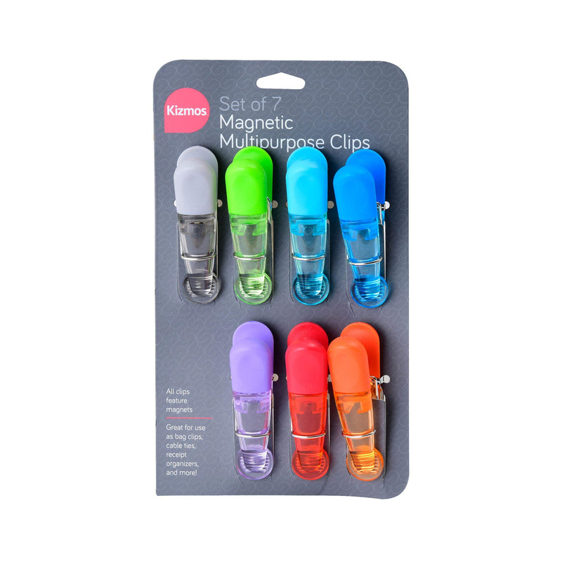 Kizmos Magnetic Multipurpose Bag Clips, Set of 7, Multicolored