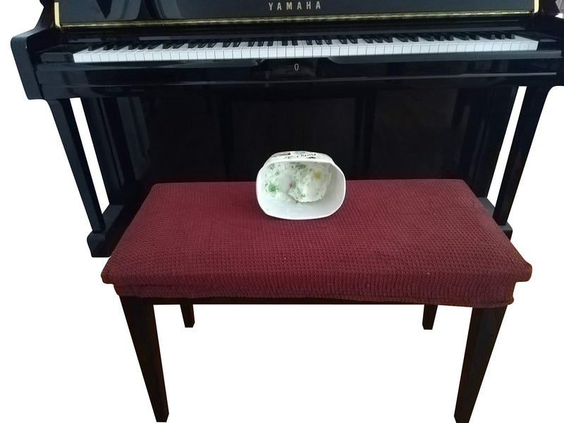 [AUSTRALIA] - Waterproof Piano Bench Cover Protector - Perfect for Pets, Kids, Elderly, Wedding, Party - Machine Washable, Elastic, Removable,Many Color Choices, Clean The Mess Easily (Wine Red) Wine Red 