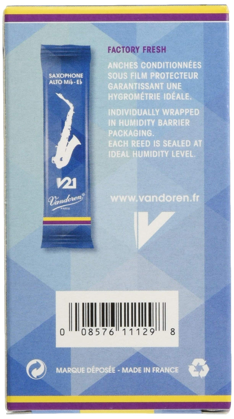 Vandoren SR813 Alto Saxophone V21 Reeds Strength 3; Box of 10