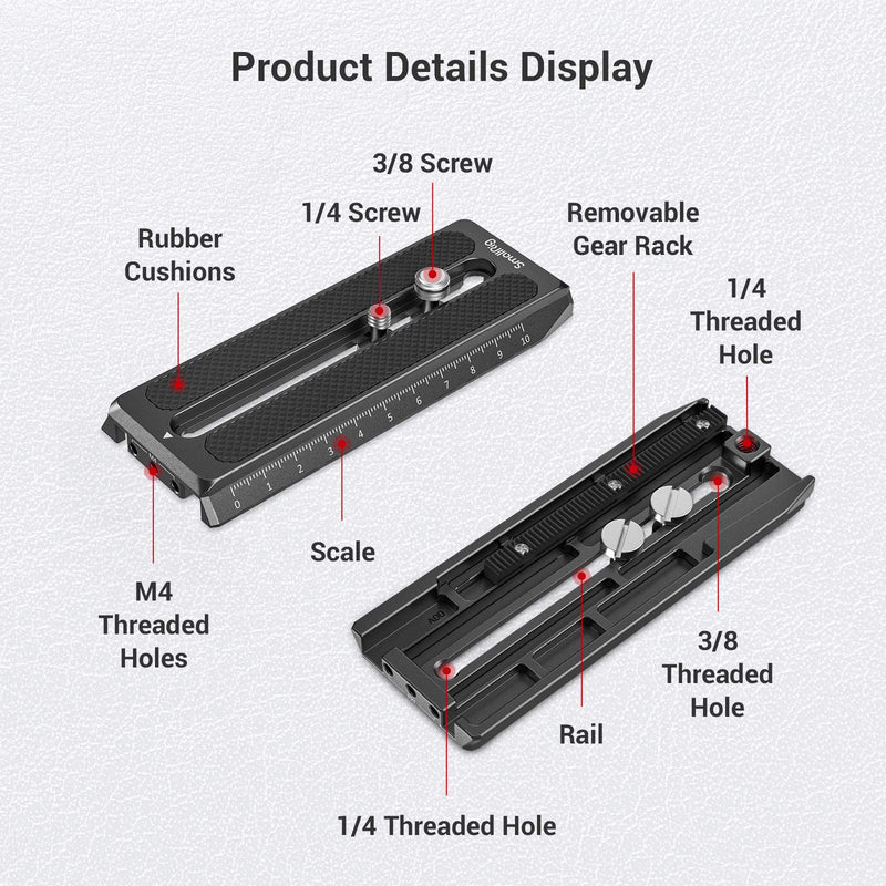 SMALLRIG Quick Release Plate for Manfrotto-Type Compatible with DJI RS2, RSC2 and Ronin-S (RS 2/ RSC 2/ RS) Gimbal - 3158