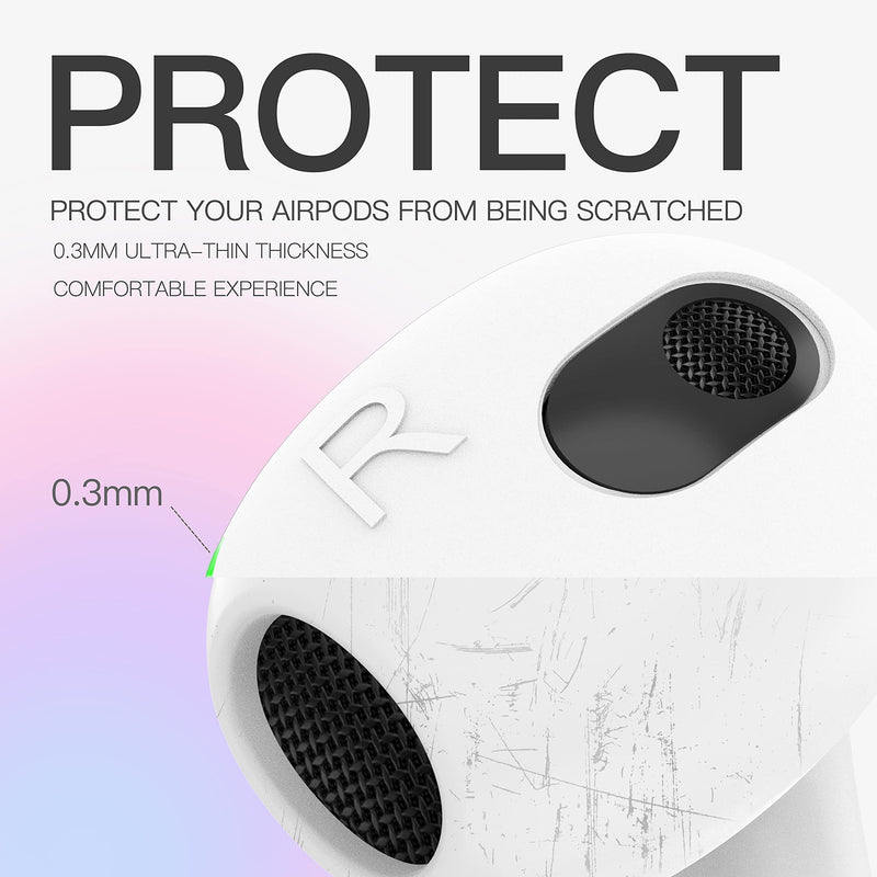[AUSTRALIA] - DamonLight Upgraded Cover for AirPods 3 [Fit in Case] Anti Scratches Add Grip Sport Ear Tips [US Patent Registered] Compatible with AirPods 3rd Generation (White) White 